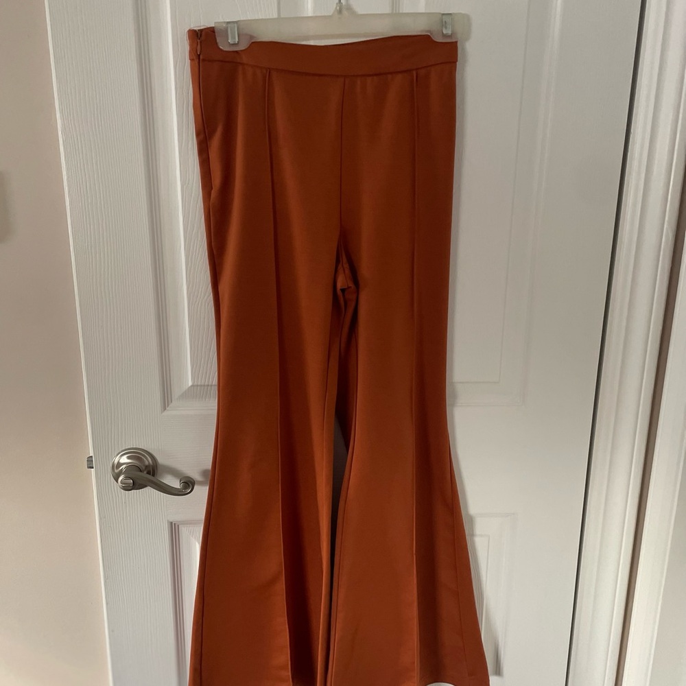 SHEIN Burnt Orange Flare Pants